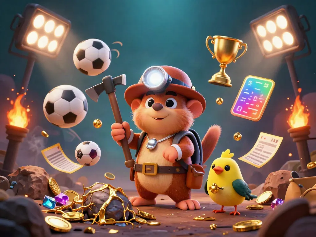 Immerse in 78win's vibrant casino world with dynamic sports elements, featuring a treasure hunter and canary.